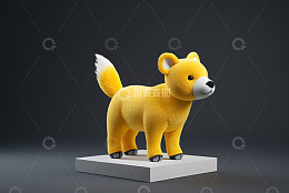 黄色卡通小狗3D模型展示