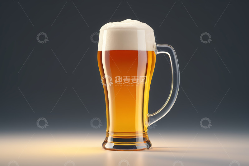 高清大图下载【趣麦麦图】满溢泡沫的玻璃啤酒杯