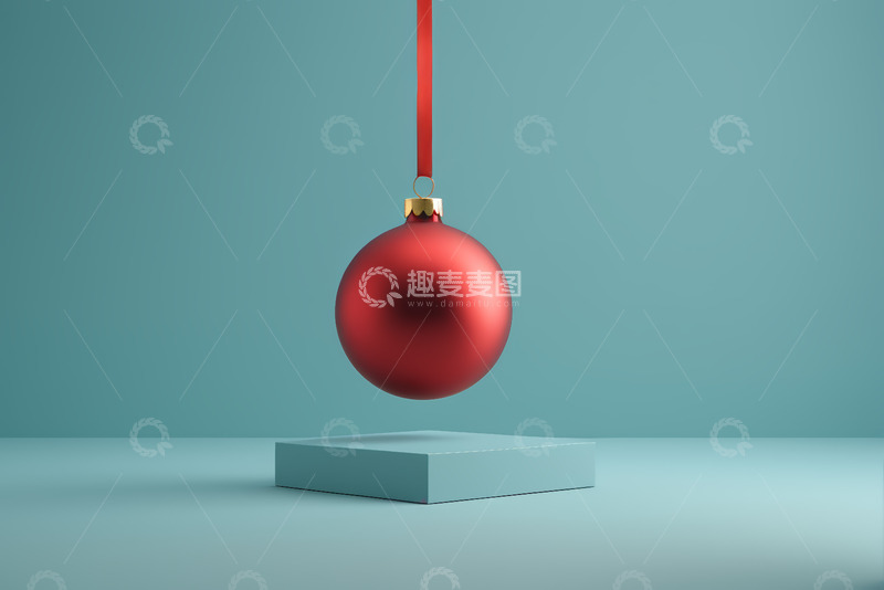 高清大图下载【趣麦麦图】红色圣诞球装饰静物