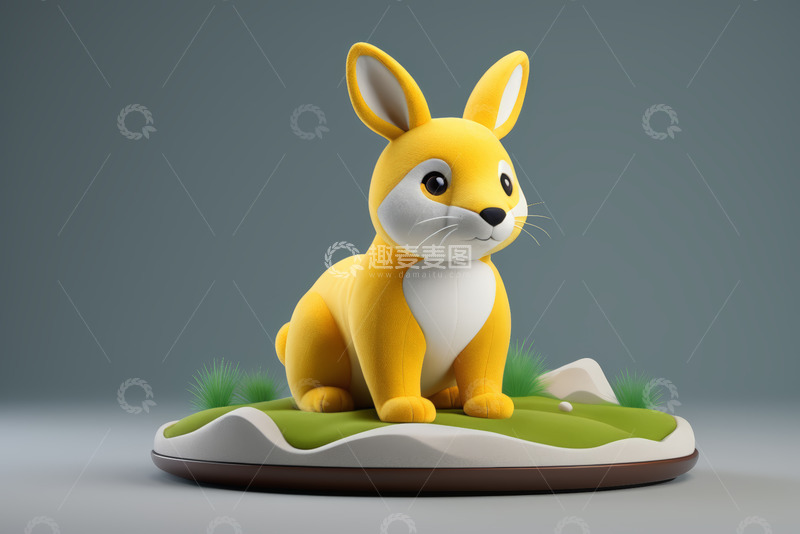 高清大图下载【趣麦麦图】黄色卡通兔子形象