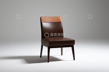 现代风格棕色皮质餐椅