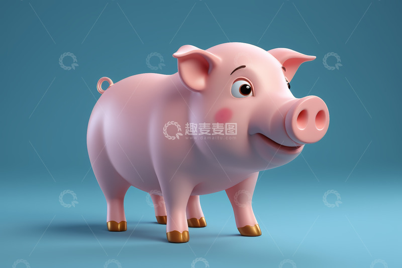 高清大图下载【趣麦麦图】卡通粉色小猪形象素材