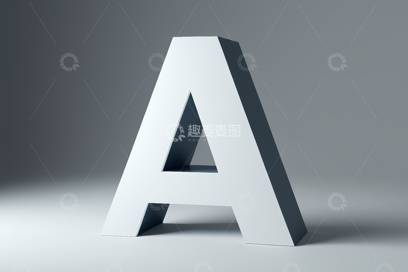 高清大图下载【趣麦麦图】立体白色字母A素材