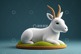 白色山羊3D模型