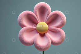 粉色毛绒质感花朵