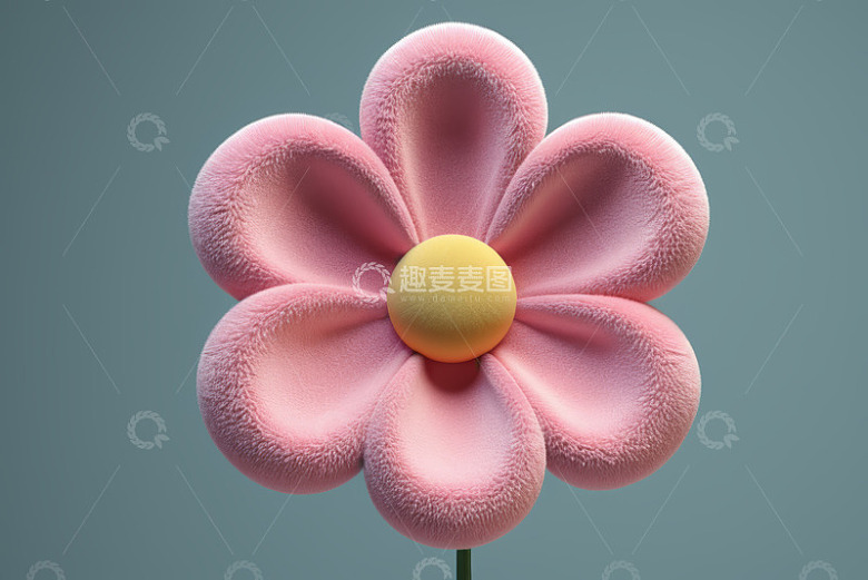 粉色毛绒质感花朵