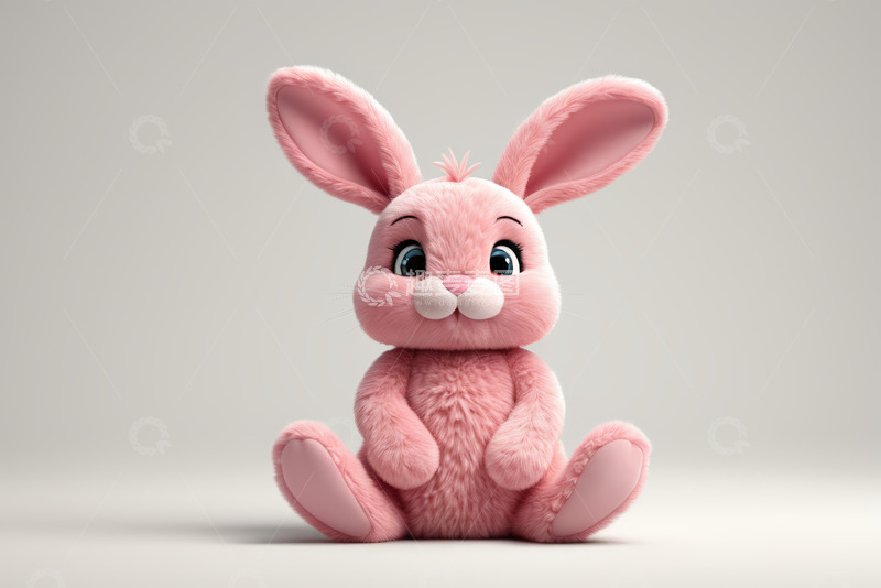 高清大图下载【趣麦麦图】粉色可爱动画兔子形象