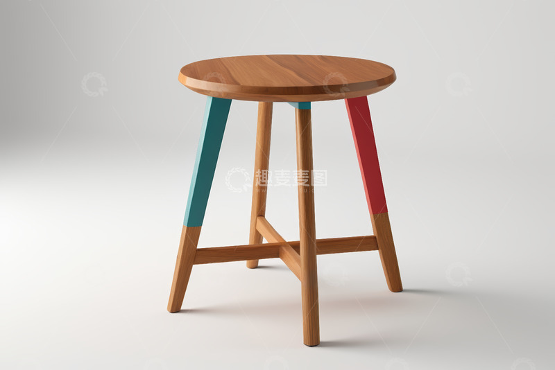 高清大图下载【趣麦麦图】彩色腿木质圆凳设计