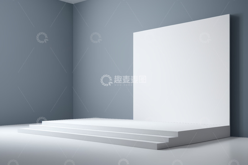 高清大图下载【趣麦麦图】室内白色展示平台场景
