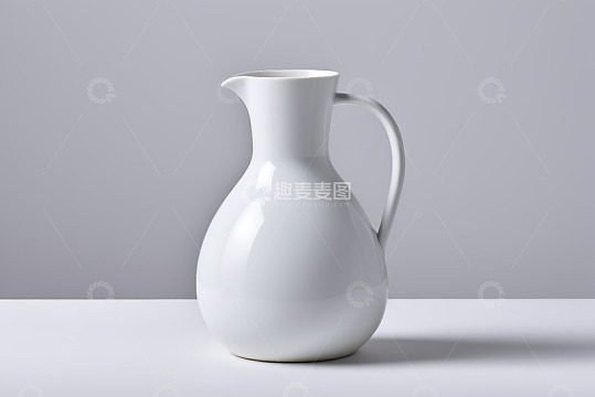 白色陶瓷水壶静物特写