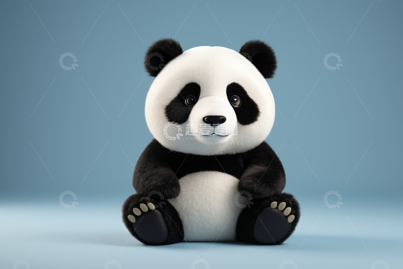 高清大图下载【趣麦麦图】可爱熊猫坐姿形象素材