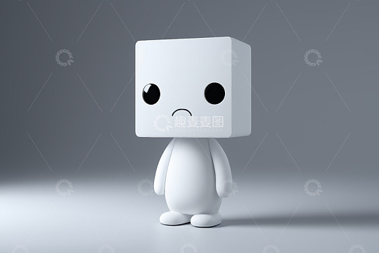 白色卡通角色站立形象