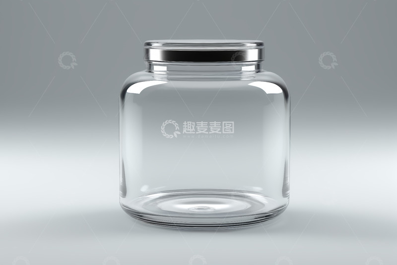 高清大图下载【趣麦麦图】透明玻璃罐带金属盖静物