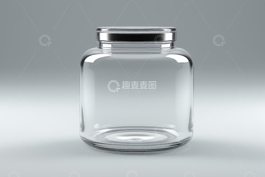 透明玻璃罐带金属盖静物