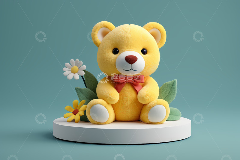 高清大图下载【趣麦麦图】黄色卡通小熊玩具展示