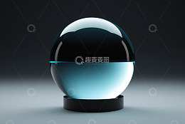 黑色底座透明球体