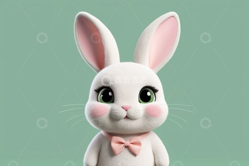 高清大图下载【趣麦麦图】可爱动画兔子特写素材