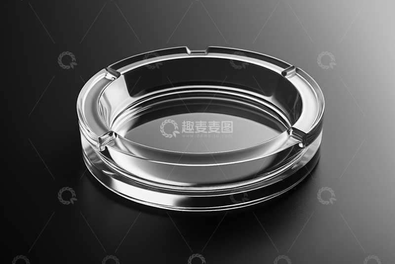高清大图下载【趣麦麦图】透明玻璃圆形烟灰缸