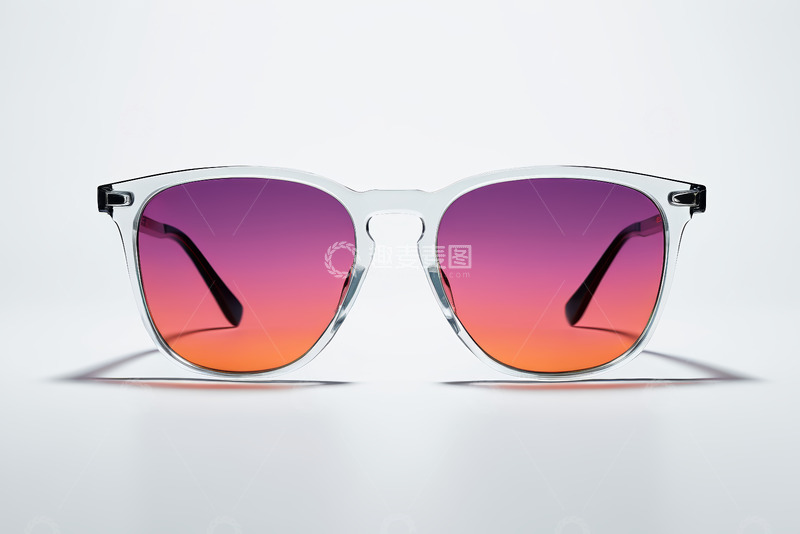 高清大图下载【趣麦麦图】透明框架彩色渐变太阳镜