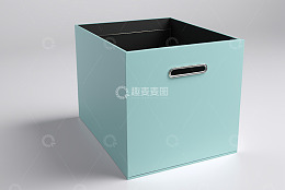 浅蓝色带把手方形盒子
