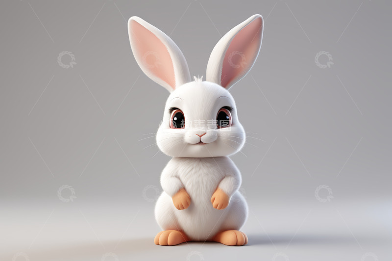 高清大图下载【趣麦麦图】可爱动画兔子特写