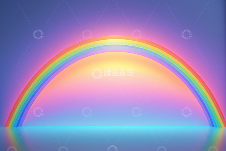 梦幻渐变背景中的彩虹