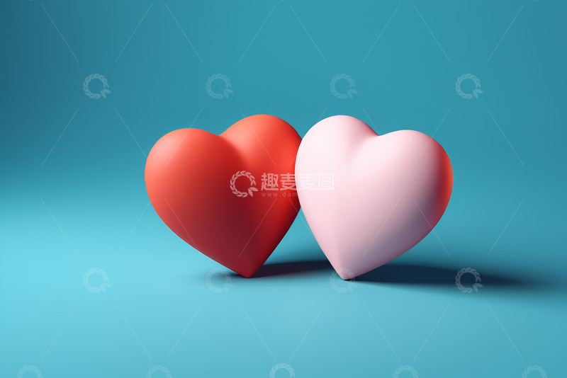 高清大图下载【趣麦麦图】红蓝爱心特写