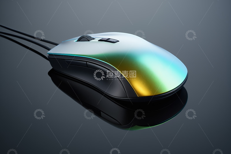 高清大图下载【趣麦麦图】彩色渐变外观有线电脑鼠标