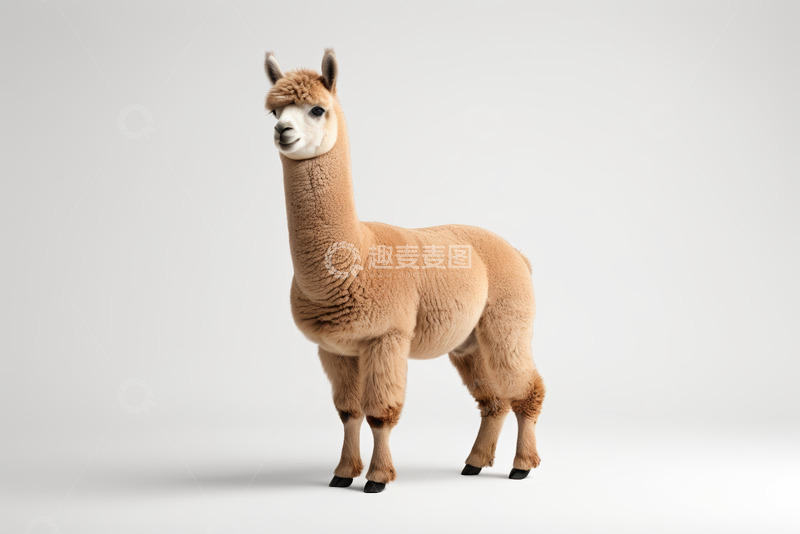 高清大图下载【趣麦麦图】站立的羊驼特写