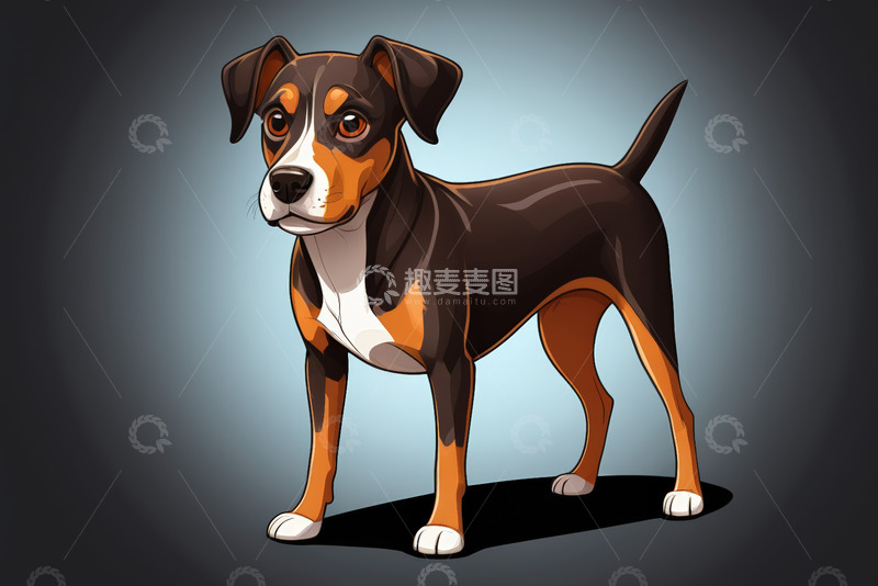 高清大图下载【趣麦麦图】卡通小狗站立形象