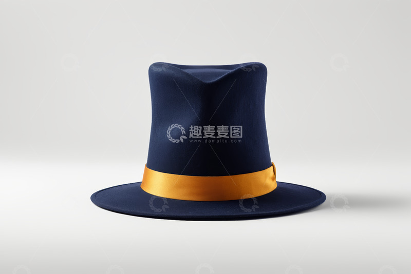 高清大图下载【趣麦麦图】深蓝色带金饰礼帽素材