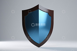 蓝色盾牌图标三维模型
