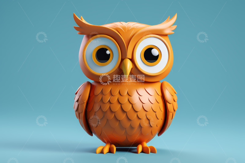 高清大图下载【趣麦麦图】可爱3D卡通猫头鹰形象