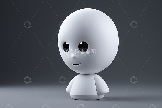 白色卡通3D角色形象