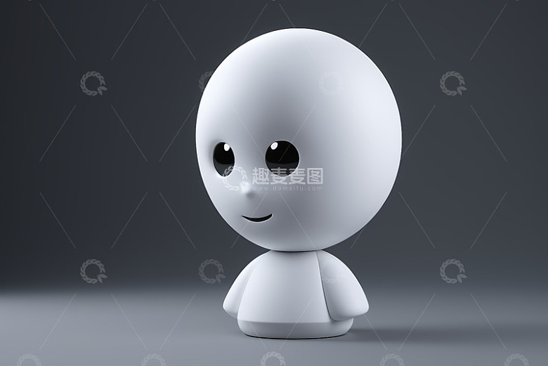 白色卡通3D角色形象