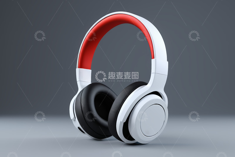 高清大图下载【趣麦麦图】白色头戴式耳机特写