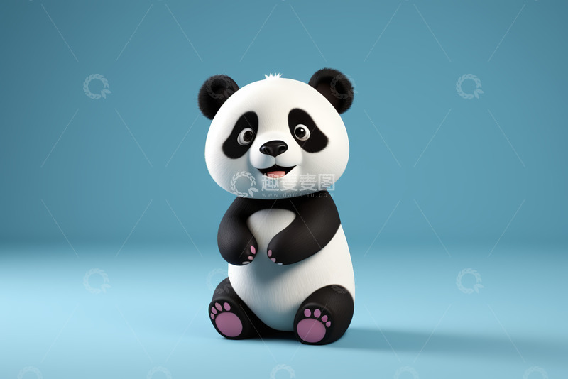 高清大图下载【趣麦麦图】可爱卡通熊猫形象