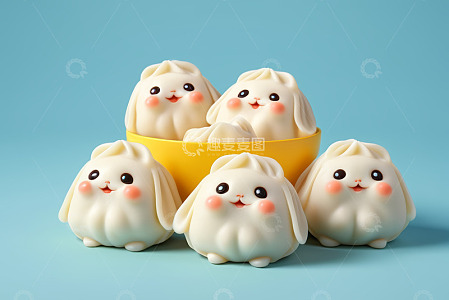 可爱兔子造型面点特写