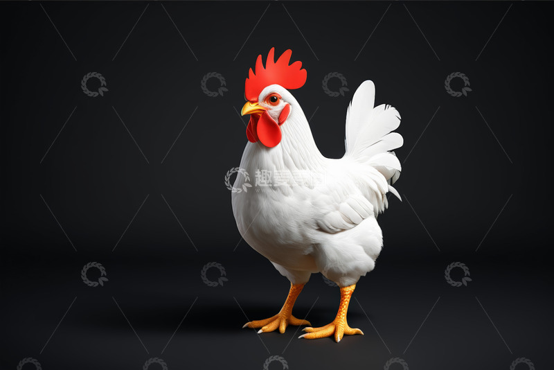 高清大图下载【趣麦麦图】白色公鸡特写