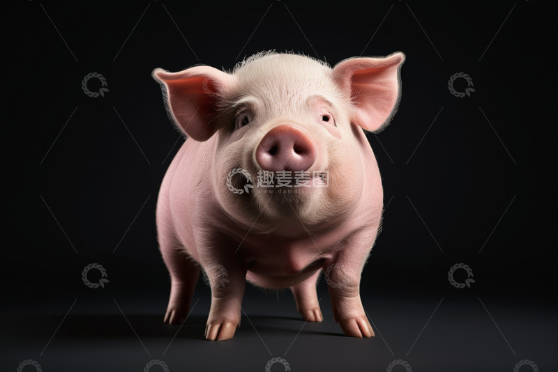 高清大图下载【趣麦麦图】粉色小猪特写