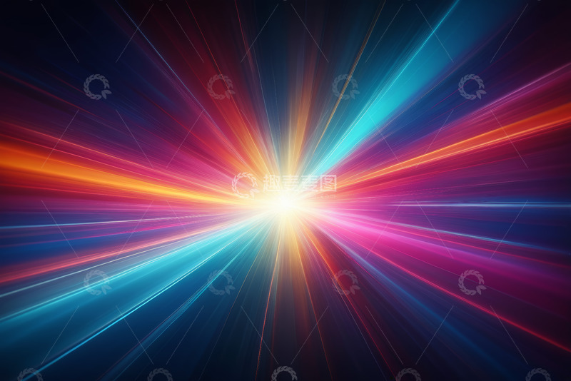 高清大图下载【趣麦麦图】彩色光线放射背景素材