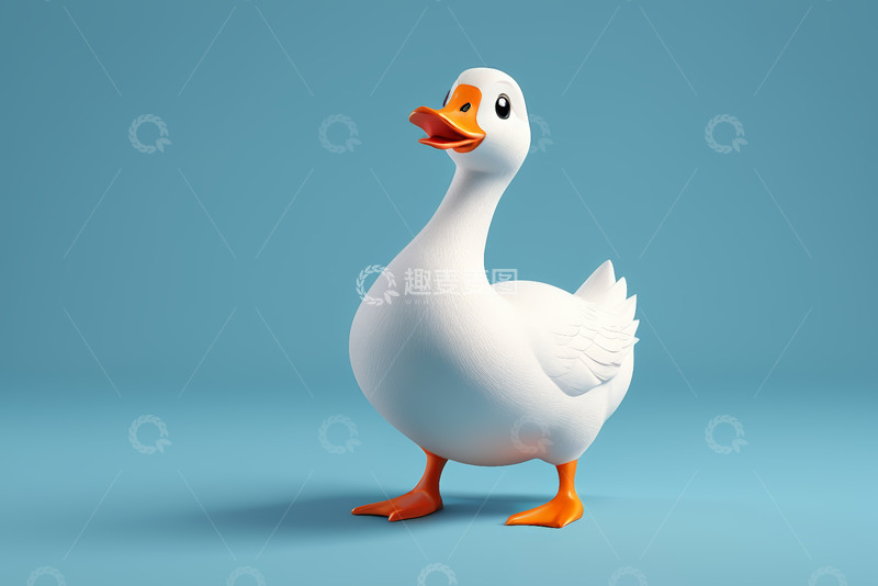 高清大图下载【趣麦麦图】卡通白鹅立姿形象