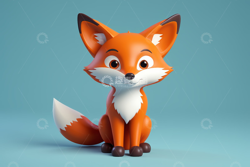 高清大图下载【趣麦麦图】可爱卡通狐狸坐立形象