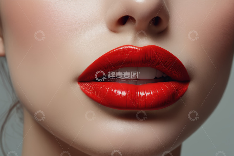 高清大图下载【趣麦麦图】女性特写鲜艳红唇