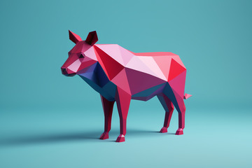 多边形几何风格牛形设计