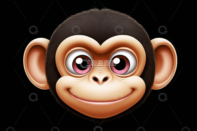 高清大图下载【趣麦麦图】卡通猴子头部特写