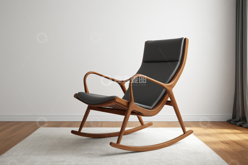 高清大图下载【趣麦麦图】现代风格木质摇椅家居素材