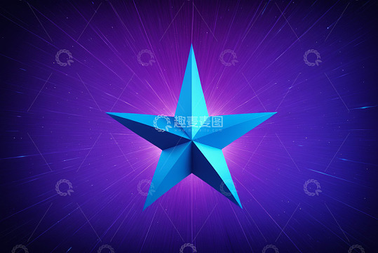 蓝色五角星紫色发光背景