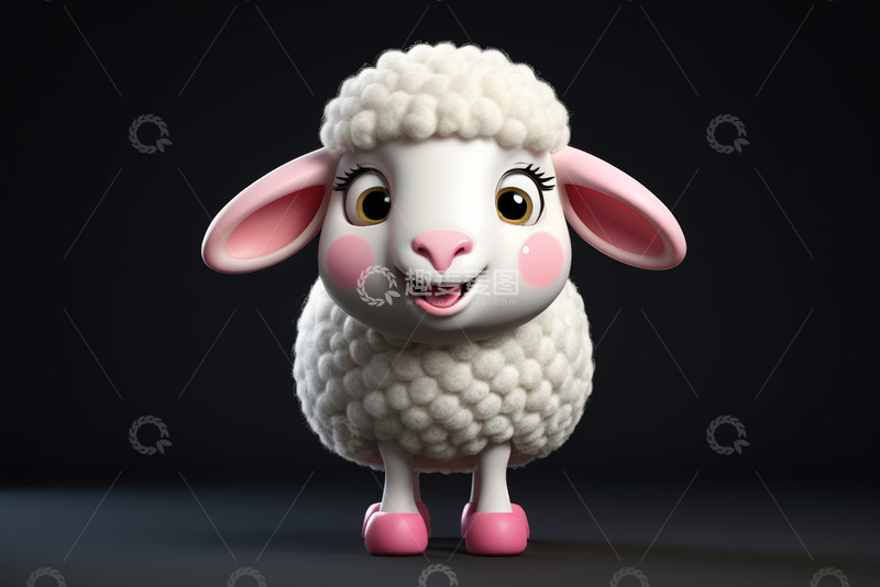 高清大图下载【趣麦麦图】可爱卡通绵羊形象素材