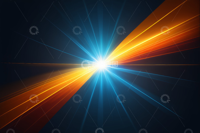 高清大图下载【趣麦麦图】蓝色橙色光线放射背景